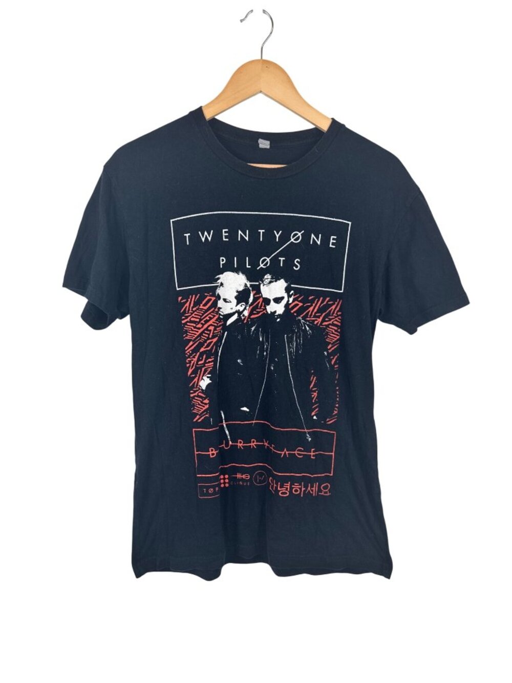 Twenty One Pilots Blurryface Tour 2015 Black Graphic T-Shirt Medium 100% Cotton